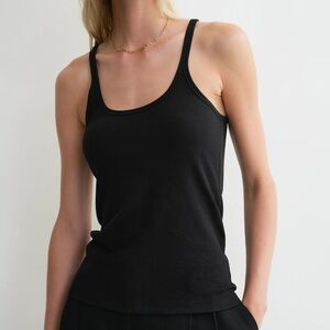 NEW NWT TOTEME Scoop Neck Rib Tank in Black
